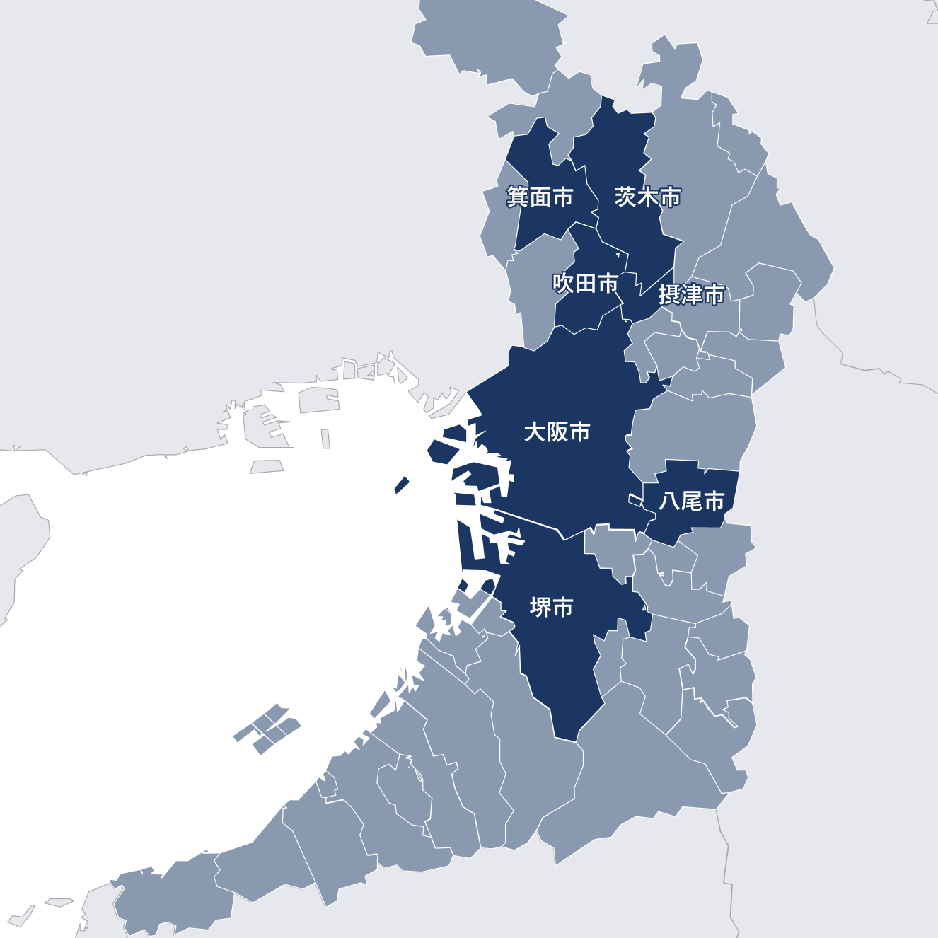 大阪府全域の地図